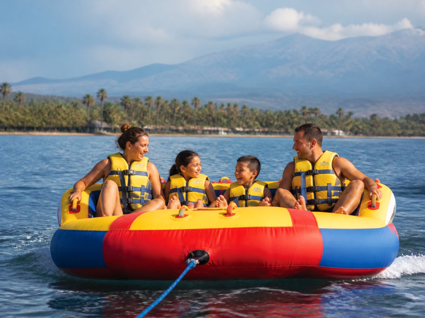 Inflatable water ride for families